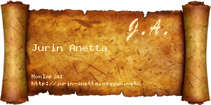 Jurin Anetta névjegykártya